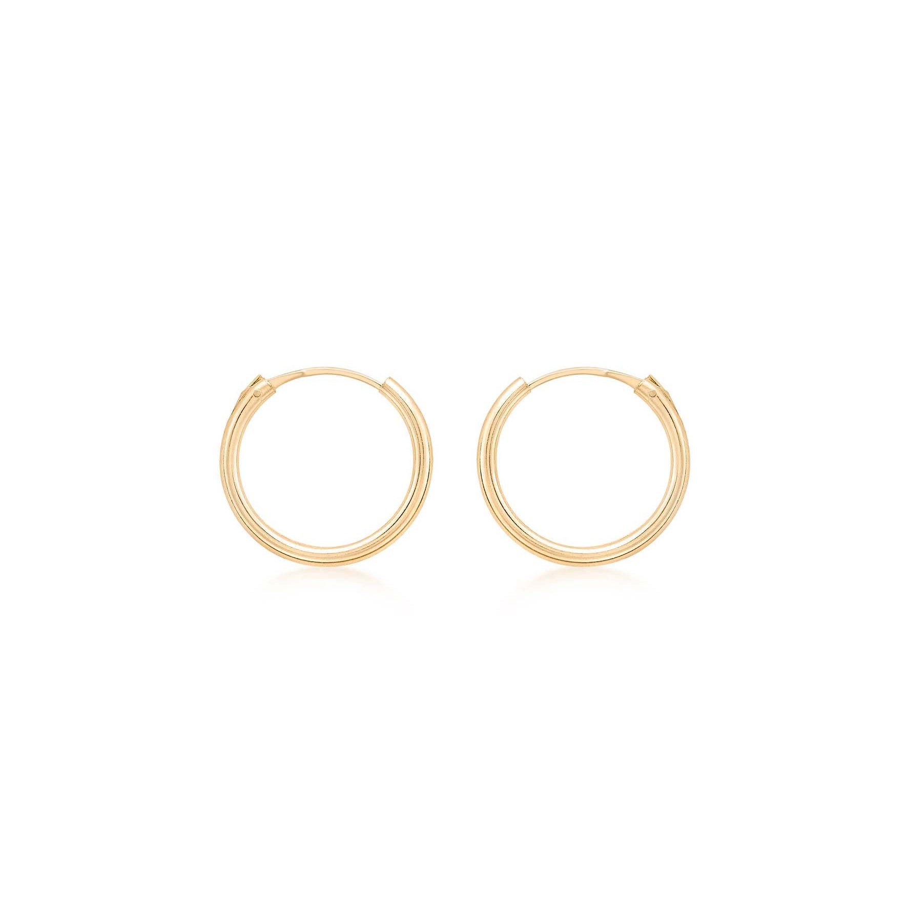 9ct Yellow Gold 13mm Sleeper Earrings