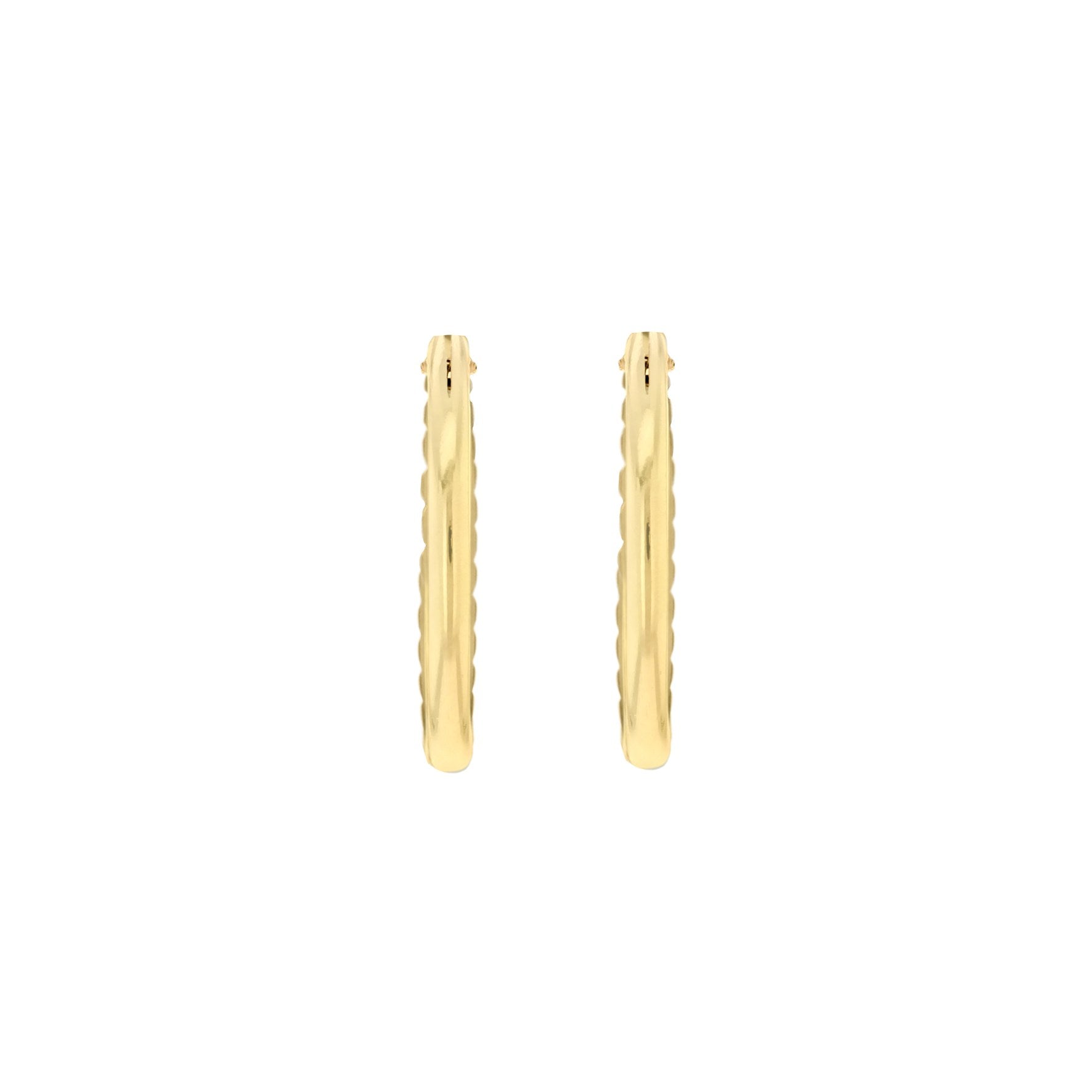 9ct Yellow Gold Diamond Cut Sleeper Earrings 13mm