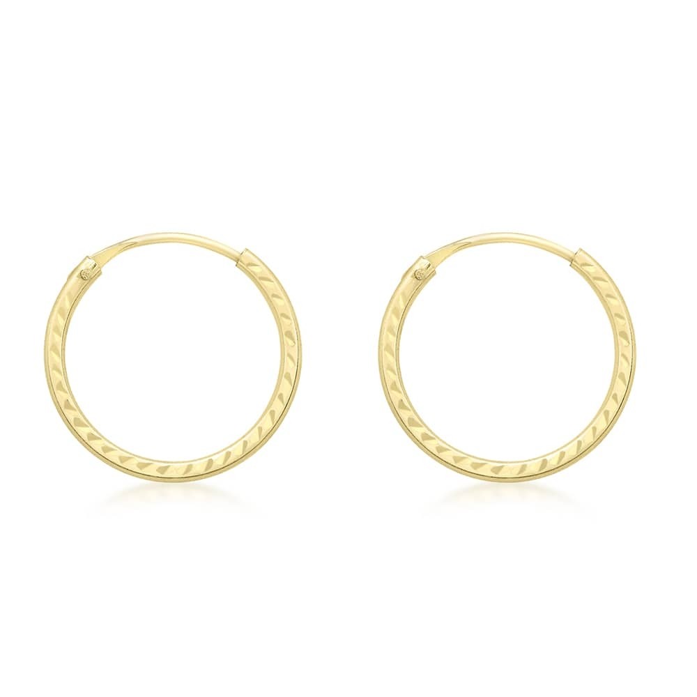 9ct Yellow Gold Twisted Hoop Earrings