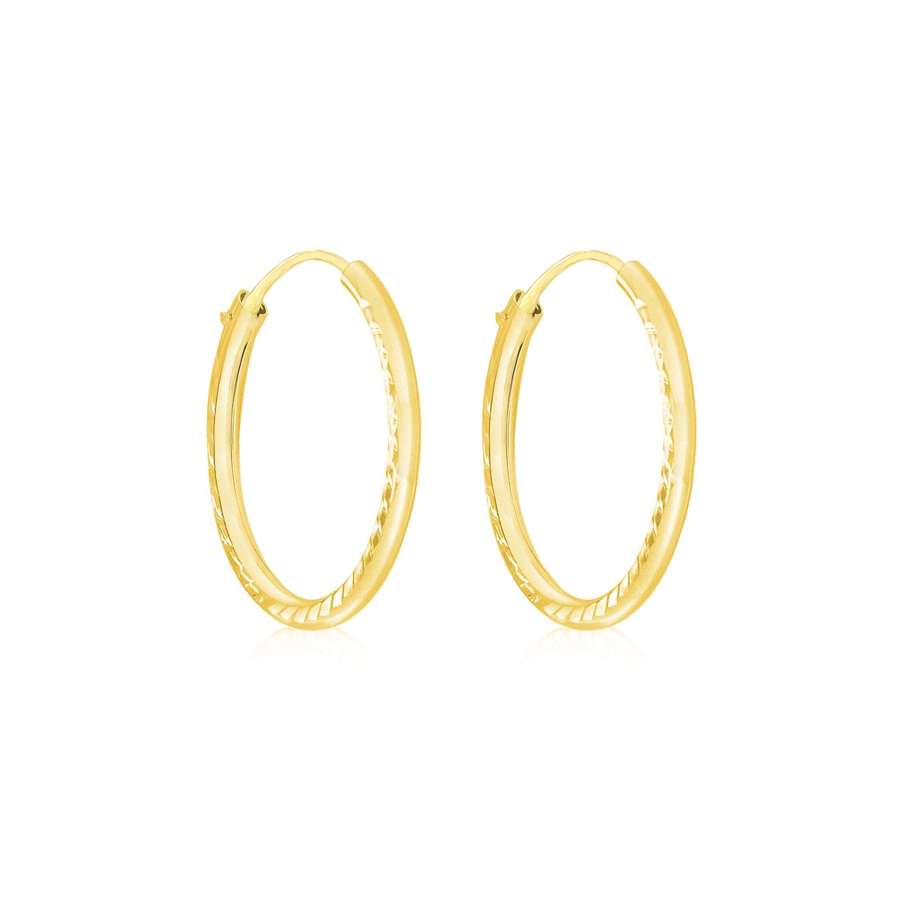 9ct Yellow Gold Sleeper Earrings 18mm
