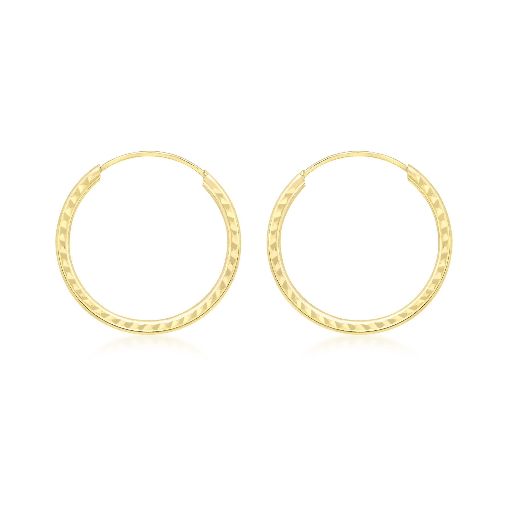 9ct Yellow Gold Sleeper Earrings 18mm