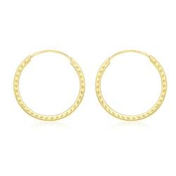 9ct Yellow Gold Cubic Zirconia Huggie Earrings