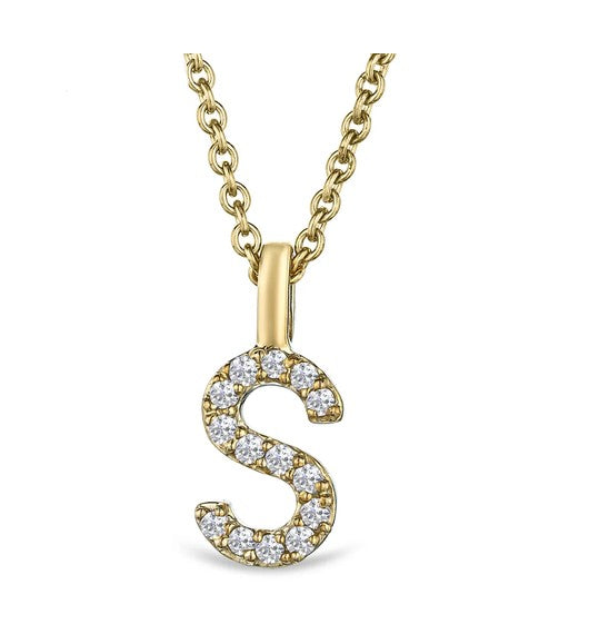 Chimento Love In 18ct Yellow Gold Diamond Initial 'S' Necklace