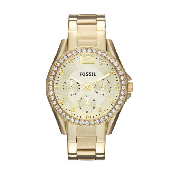 Fossil Ladies Riley Chronograph Yellow Gold Tone 38mm watch