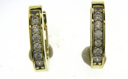 9ct Yellow Gold Cubic Zirconia Huggie Earrings