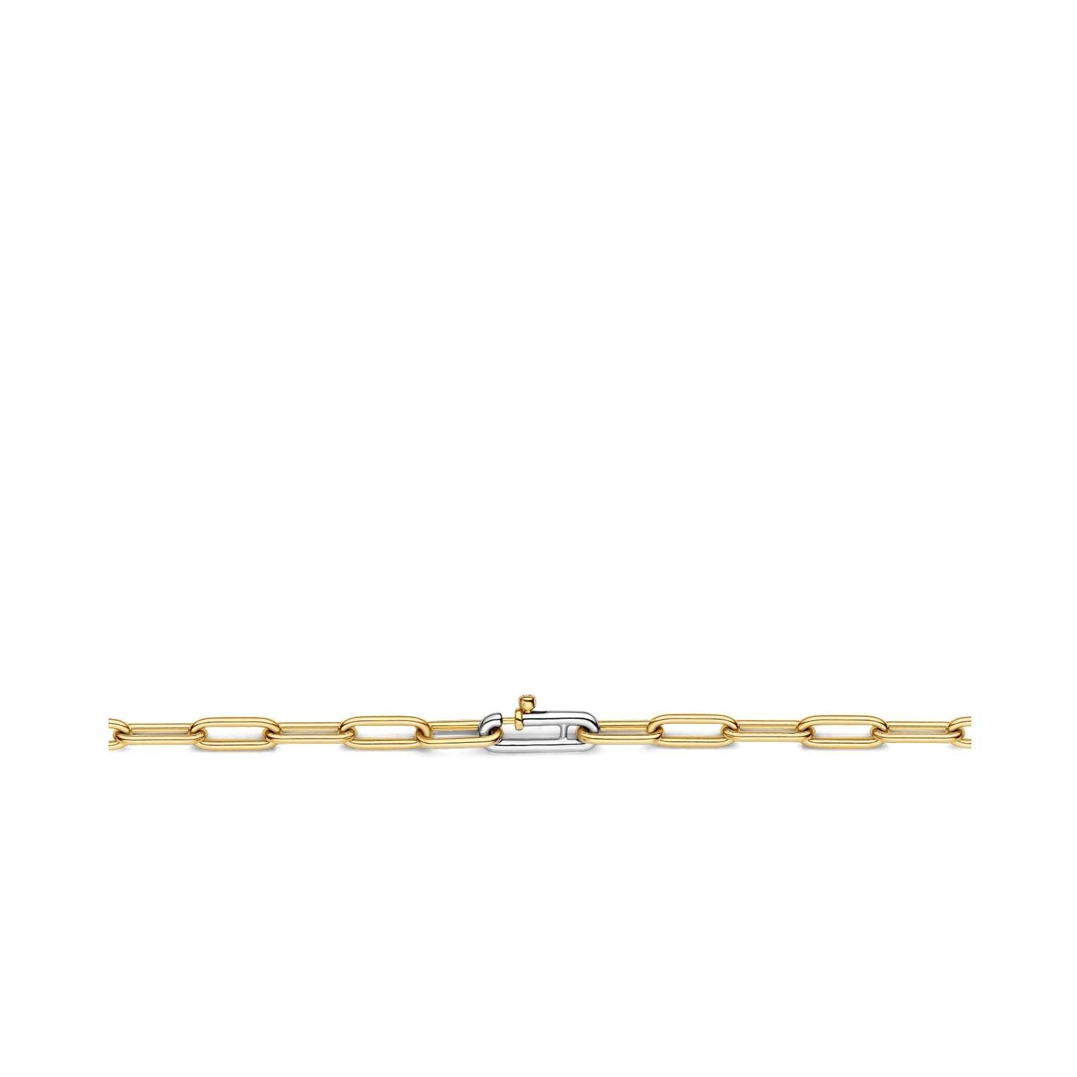Ti Sento Sterling Silver & Gold Plated Paper Link Necklace 48cm