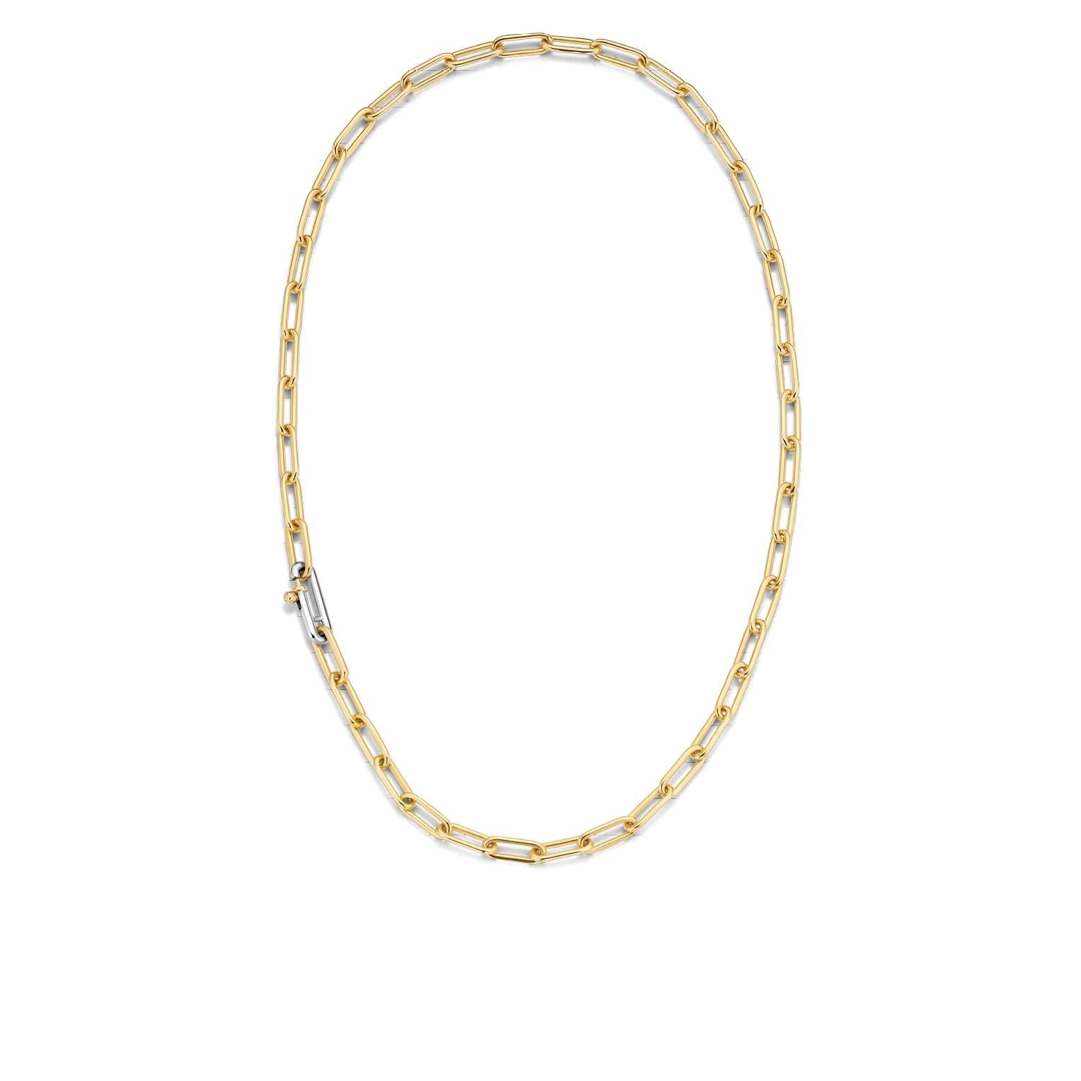 Ti Sento Sterling Silver & Gold Plated Paper Link Necklace 48cm