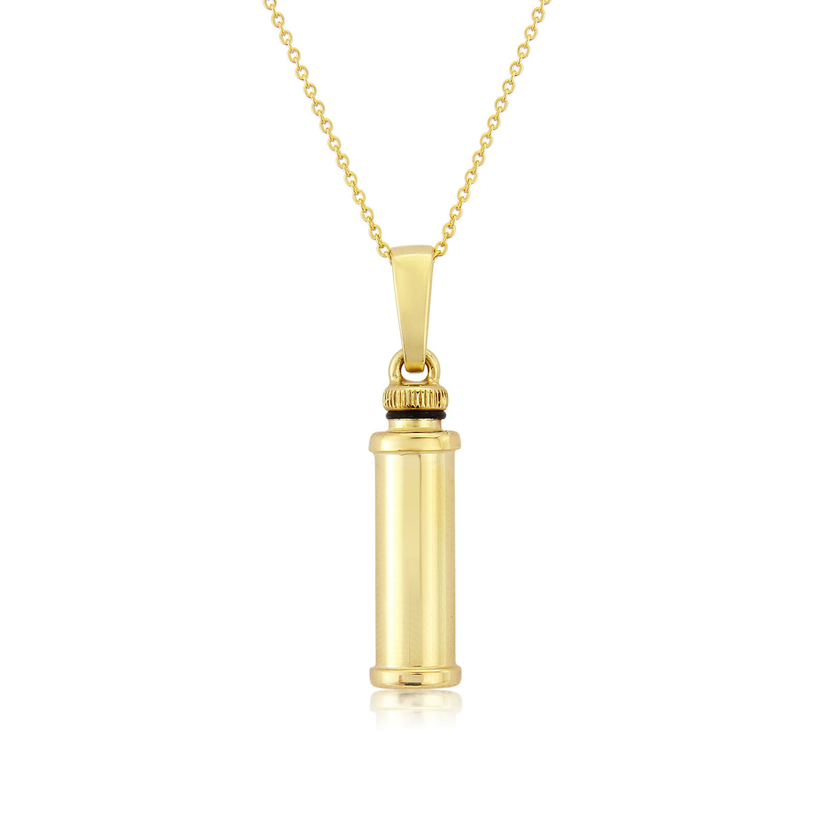 9ct Yellow Gold Cylinder Bottle Pendant 16-18'