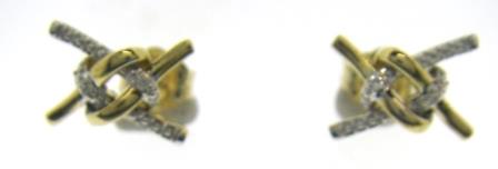 Dazzling 9ct Two-Tone Gold Diamond Stud Earrings