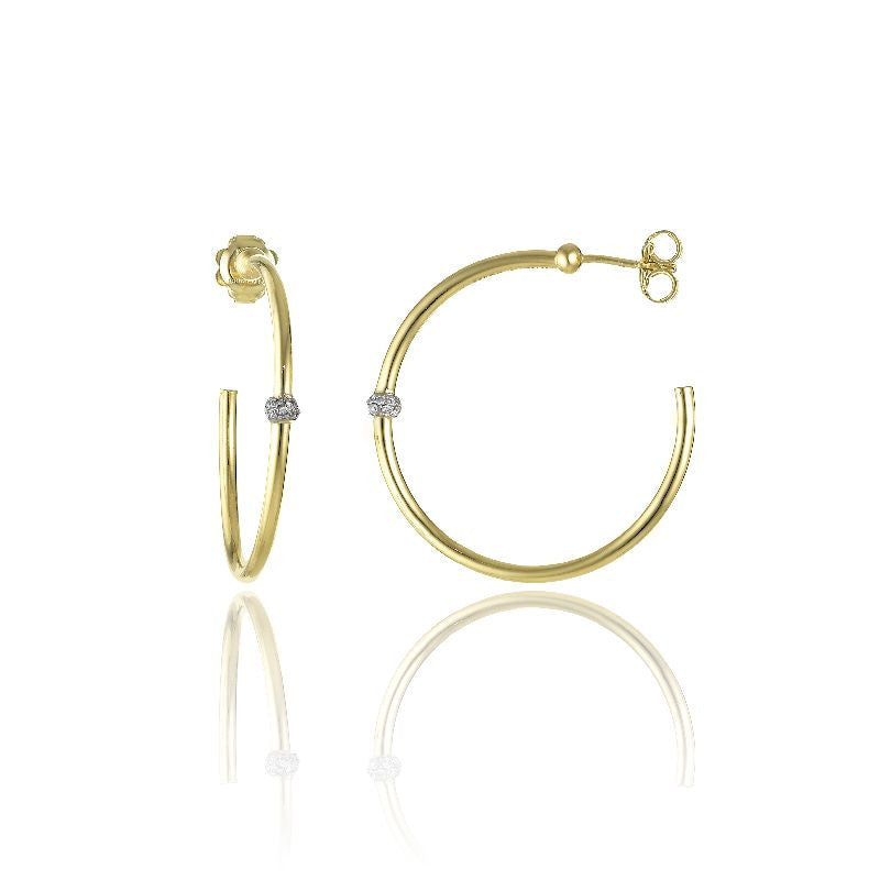 Chimento Bamboo 18ct Yellow Gold Earrings 0.17ct