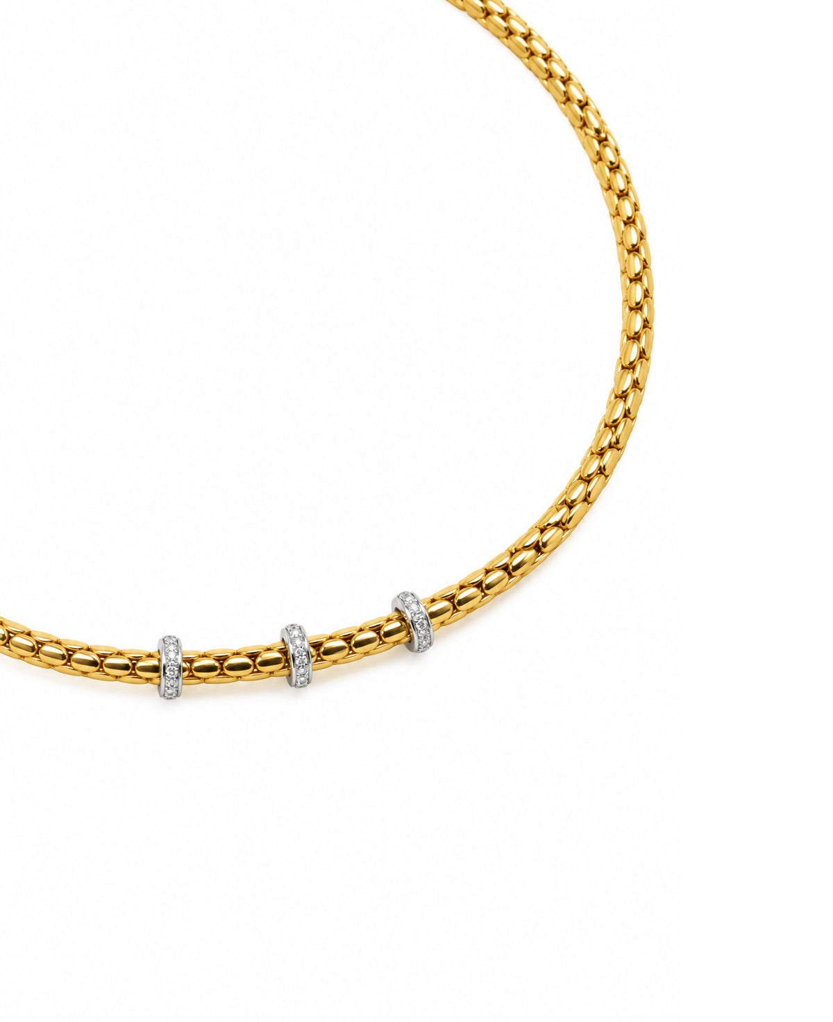 Chimento Stretch Spring 18ct Yellow & White Gold Necklace 0.31ct