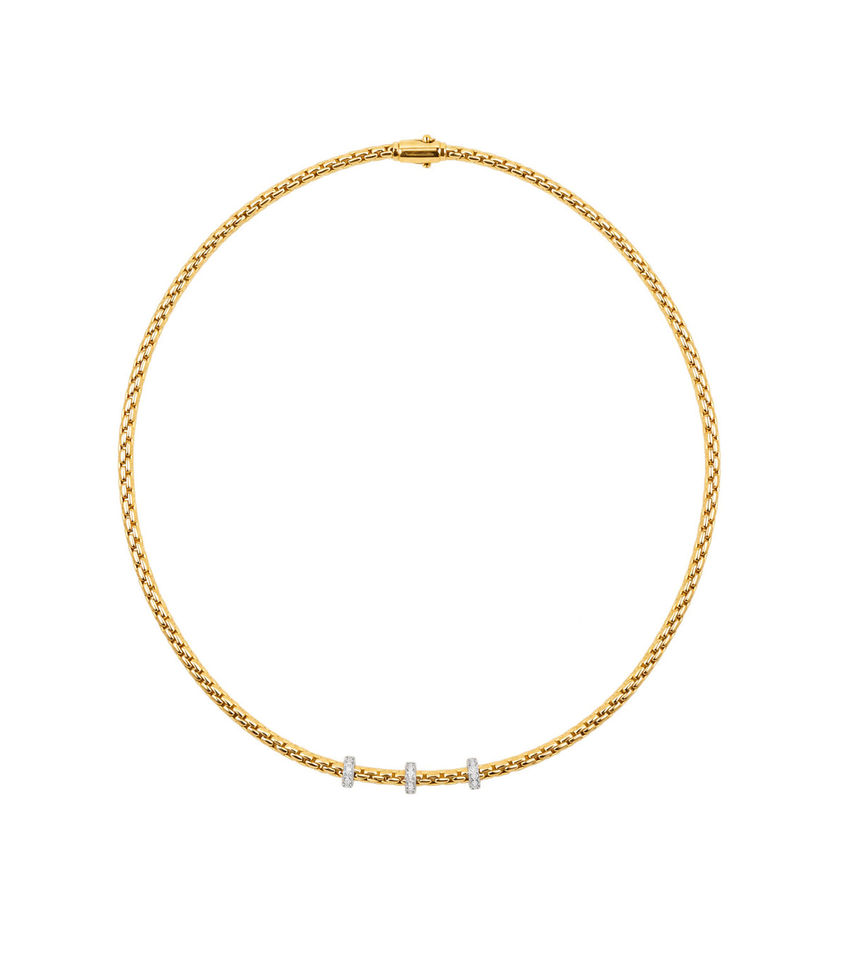 Chimento Stretch Spring 18ct Yellow & White Gold Necklace 0.31ct