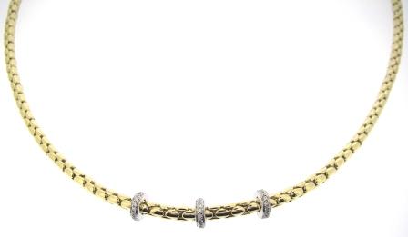 Chimento Stretch Spring 18ct Yellow & White Gold Necklace 0.31ct