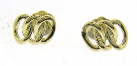 9ct Yellow Gold Triple Oval Stud Earrings
