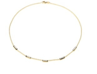 9ct Yellow Gold Polished Mini Dog-Tag Station Necklet