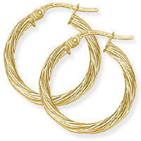 9ct Yellow Gold Twisted Hoop Earrings
