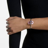Swarovski Rhodium Plate Lucent Bangle with Rose Crystal Bracelet
