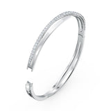 Swarovski Hyperbola Bangle - Rhodium Plated-Med - White Bracelet