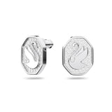 Swarovski Rhodium Plate Signum Swan Stud Earrings