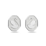 Swarovski Rhodium Plate Signum Swan Stud Earrings