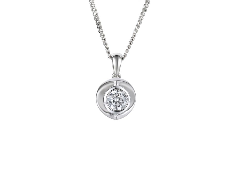 Elegant 9ct White Gold Cubic Zirconia Pendant