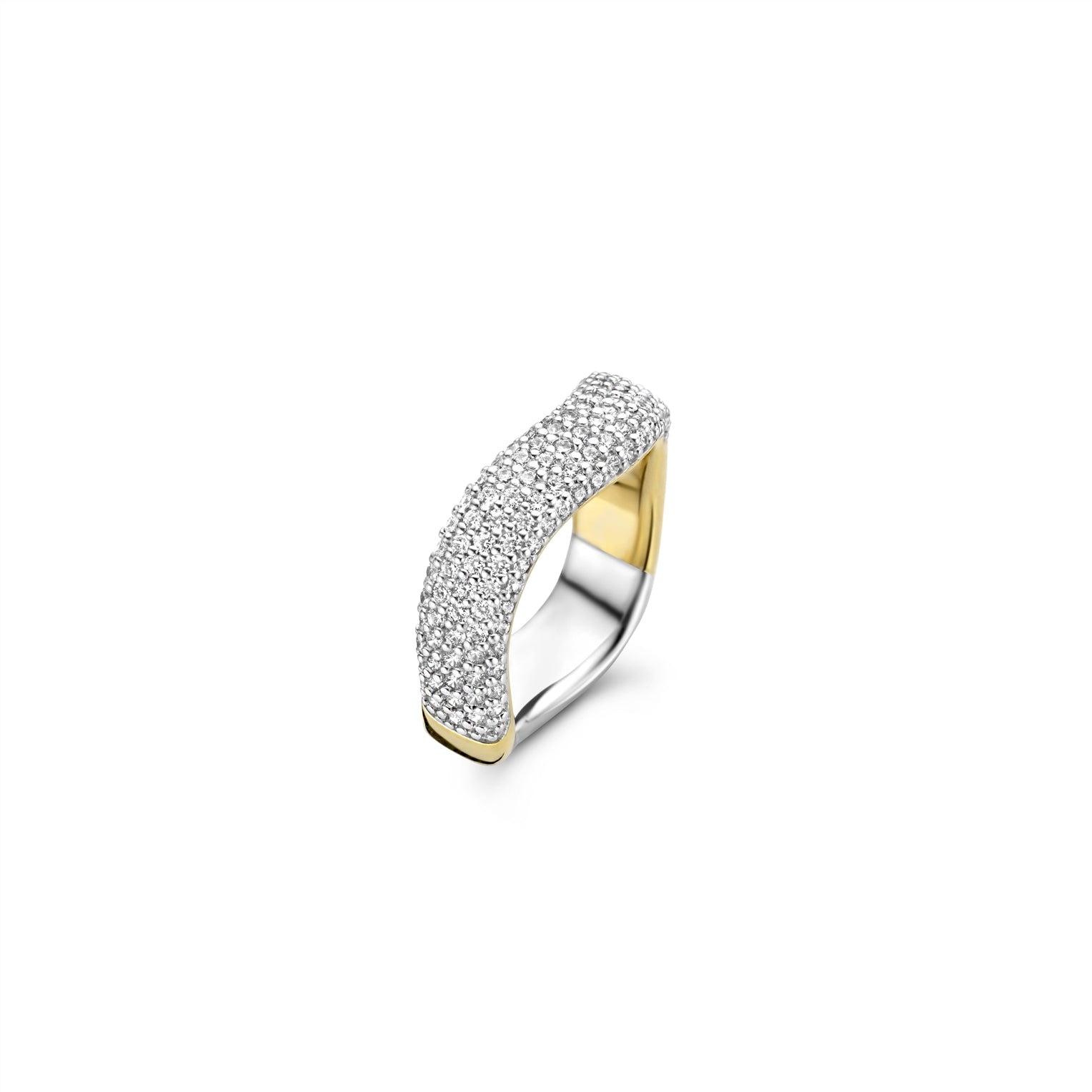 Ti Sento Ring - Cubic Zirconia, Silver & Gold, Size 58