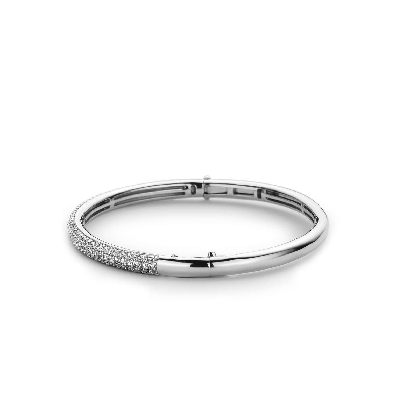 Ti Sento Sterling Silver Cubic Zirconia Bangle - Small