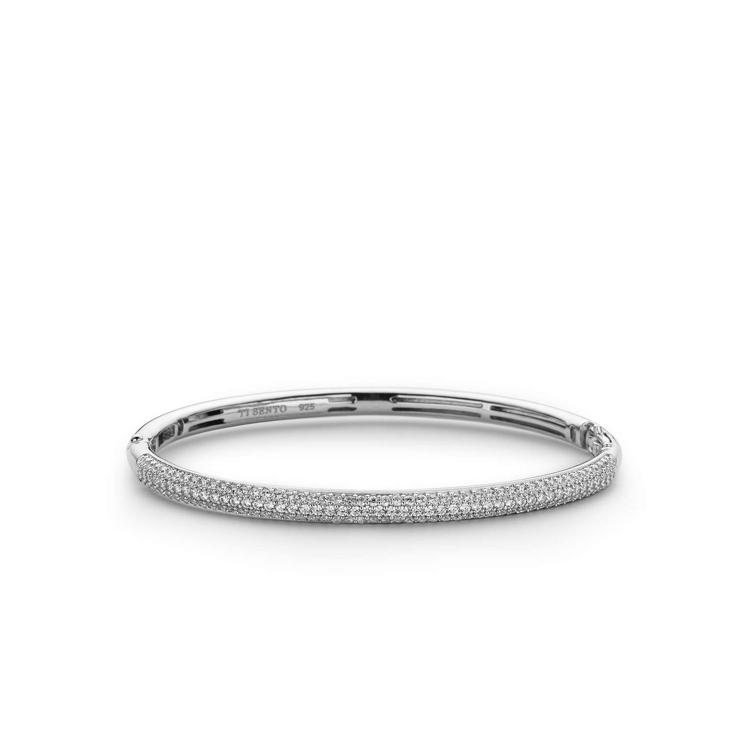 Ti Sento Sterling Silver Cubic Zirconia Bangle - Small