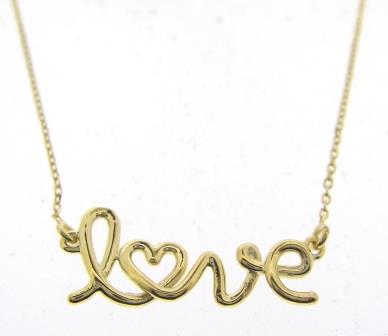 9ct Yellow Gold Love Necklace