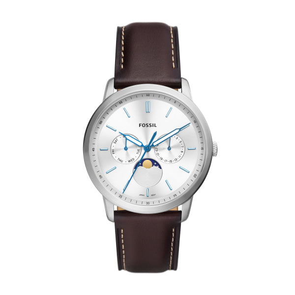 Fossil Mens Neutra Minimalist Chronograph Silver Tone 44mm watch