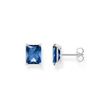 Thomas Sabo Sterling Silver Stud Earrings with Blue Stone