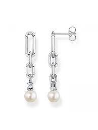 Thomas Sabo Sterling Silver Drop Earrings with Pearl and Cubic Zirconia