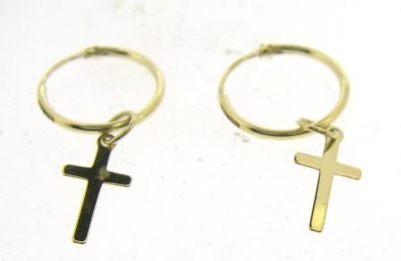 9ct Yellow Gold Diamond Cut Sleeper Earrings