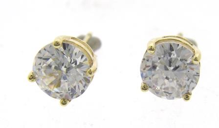 9ct Yellow Gold Cubic Zirconia Stud Earrings