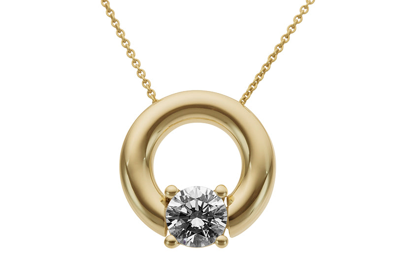 9Y Open Circle CZ Pndt