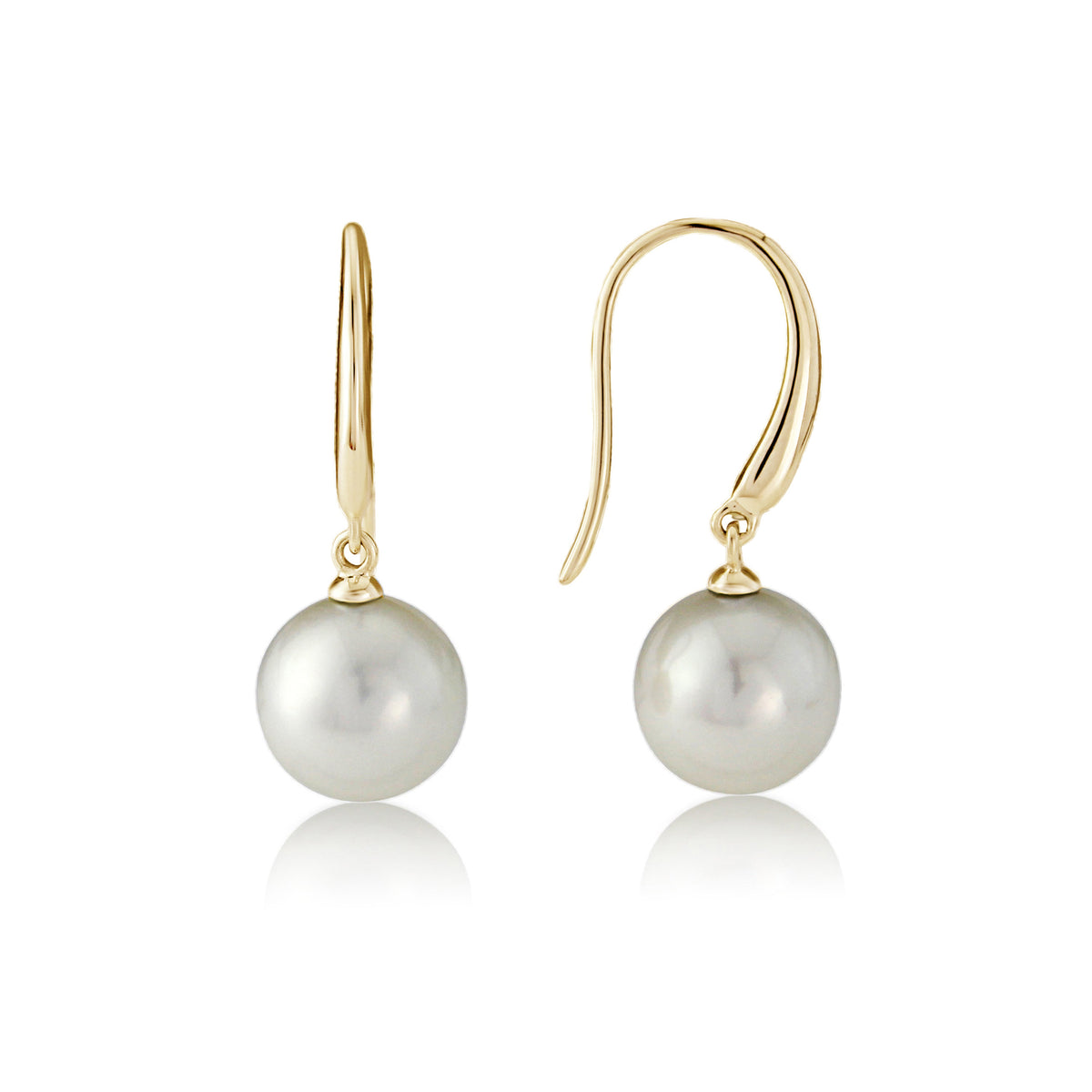 Classic 9ct Yellow Gold Pearl Drop Hook Earrings