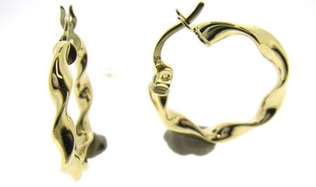 9ct Yellow Gold Twist Hoop Earrings