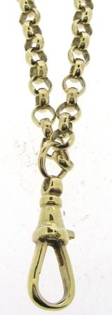Vintage 9ct Yellow Gold Round Belcher Link Chain With Swivel Drop Clasp 31'