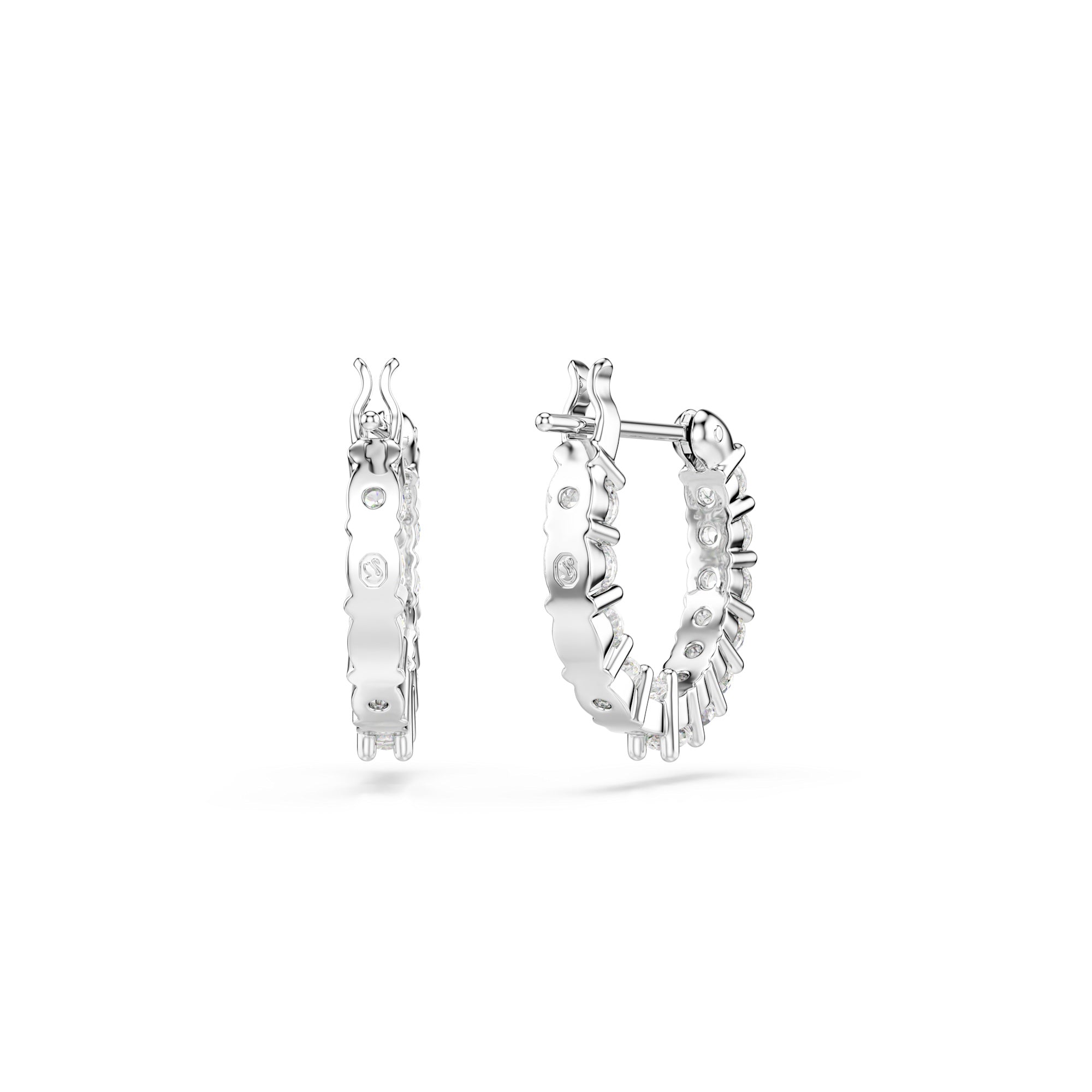 Swarovski Matrix Vittore Hoop Earrings - Rhodium Plated - White