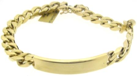 Vintage 9ct Yellow Gold Curb Link I.D Bracelet 9'