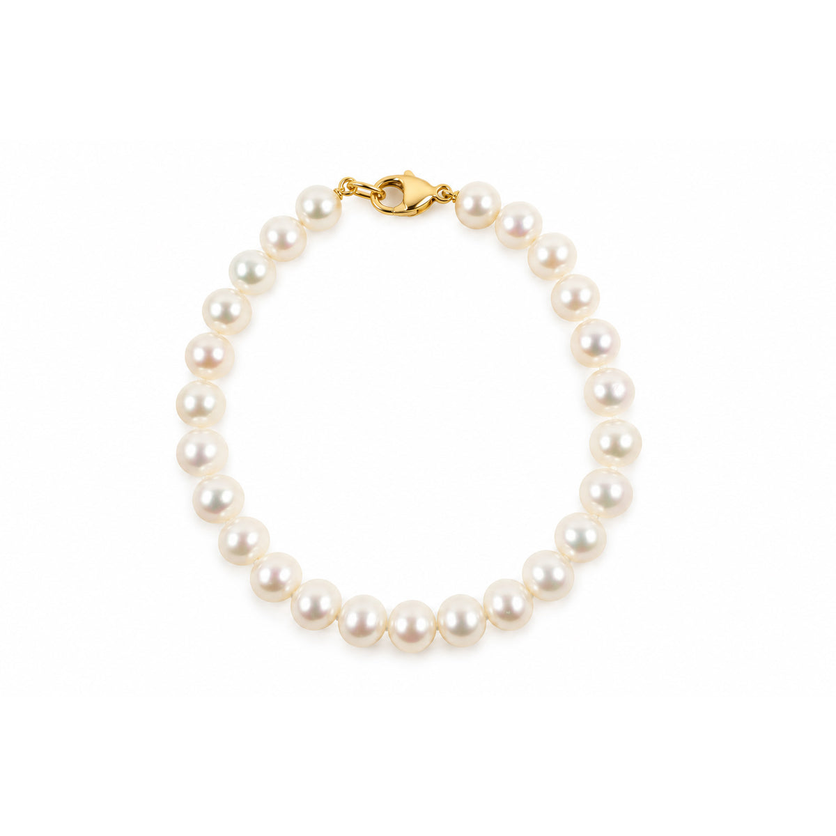 9ct Yellow Gold Fresh Water Pearl Bracelet