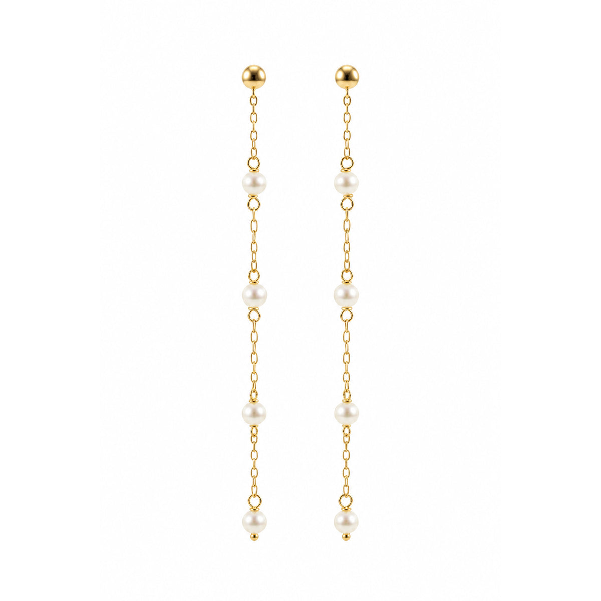 18ct Yellow Gold Pearl Drop Earrings