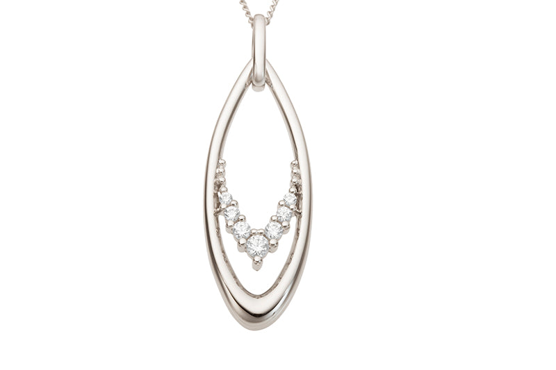 9ct Yellow Gold Cubic Zirconia Pendant