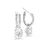 Swarovski Constella Drop Earrings - Rhodium Plated - White