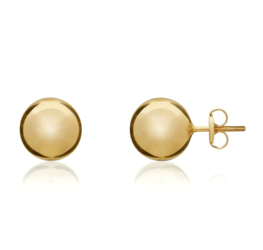 Elegant 9ct Yellow Gold Dome Stud Earrings