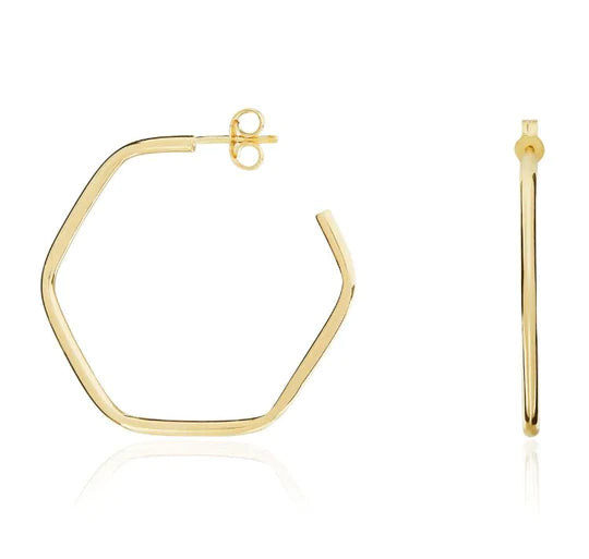 9ct Yellow Gold Cubic Zirconia Creole Hoop Earrings