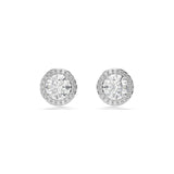 Swarovski Una Stud Earrings - Rhodium Plated - White