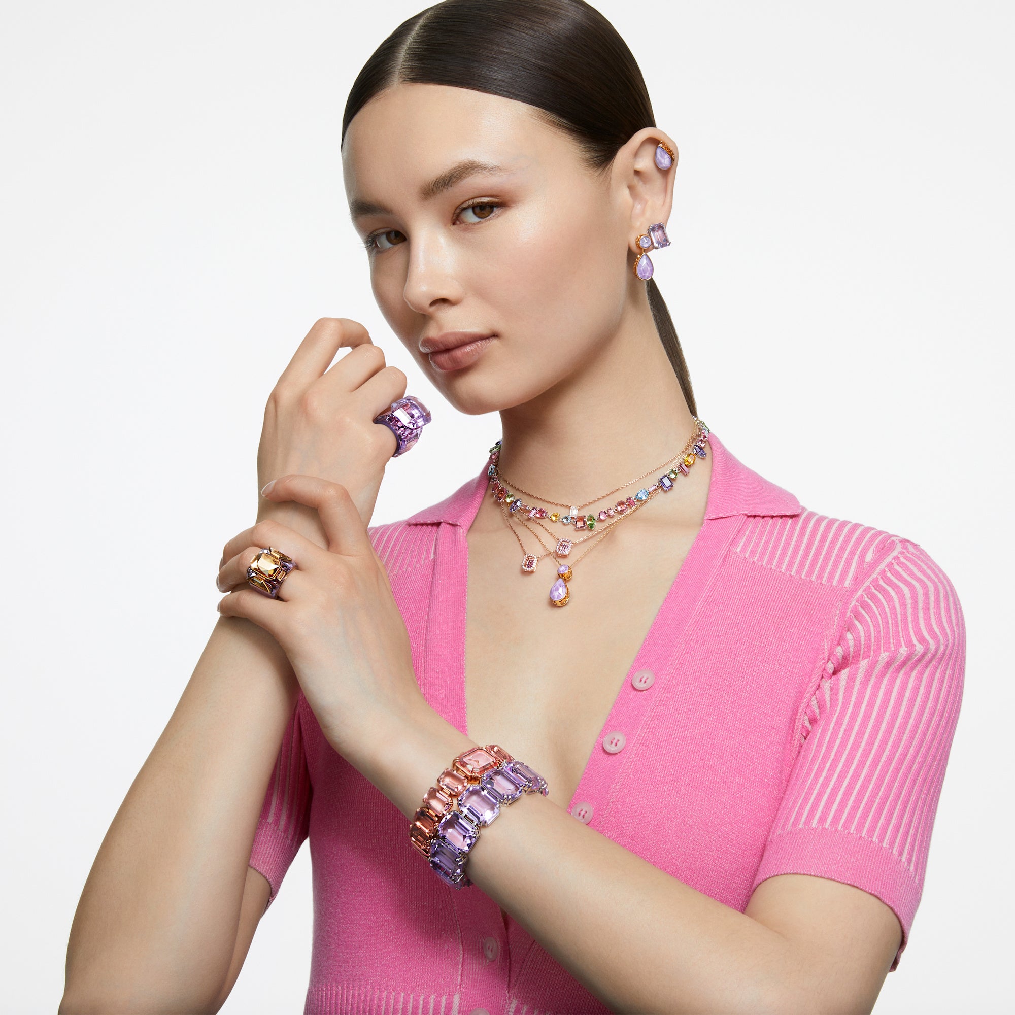 Swarovski Orbita Stud Ergs, LILA/GOS Earrings