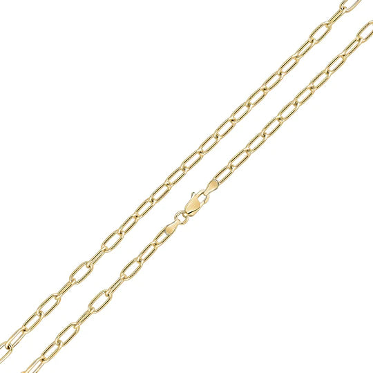 9ct Yellow Gold Handmade Paper Link Chain