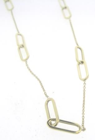 9ct Yellow Gold Double Oblong Station Necklet